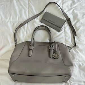 Michael Kors Ciara bag with matching wallet, gray
